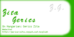 zita gerics business card